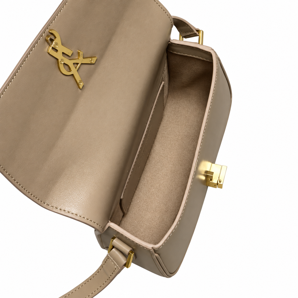 Saint Laurent Solferino Bag – Beige Leather