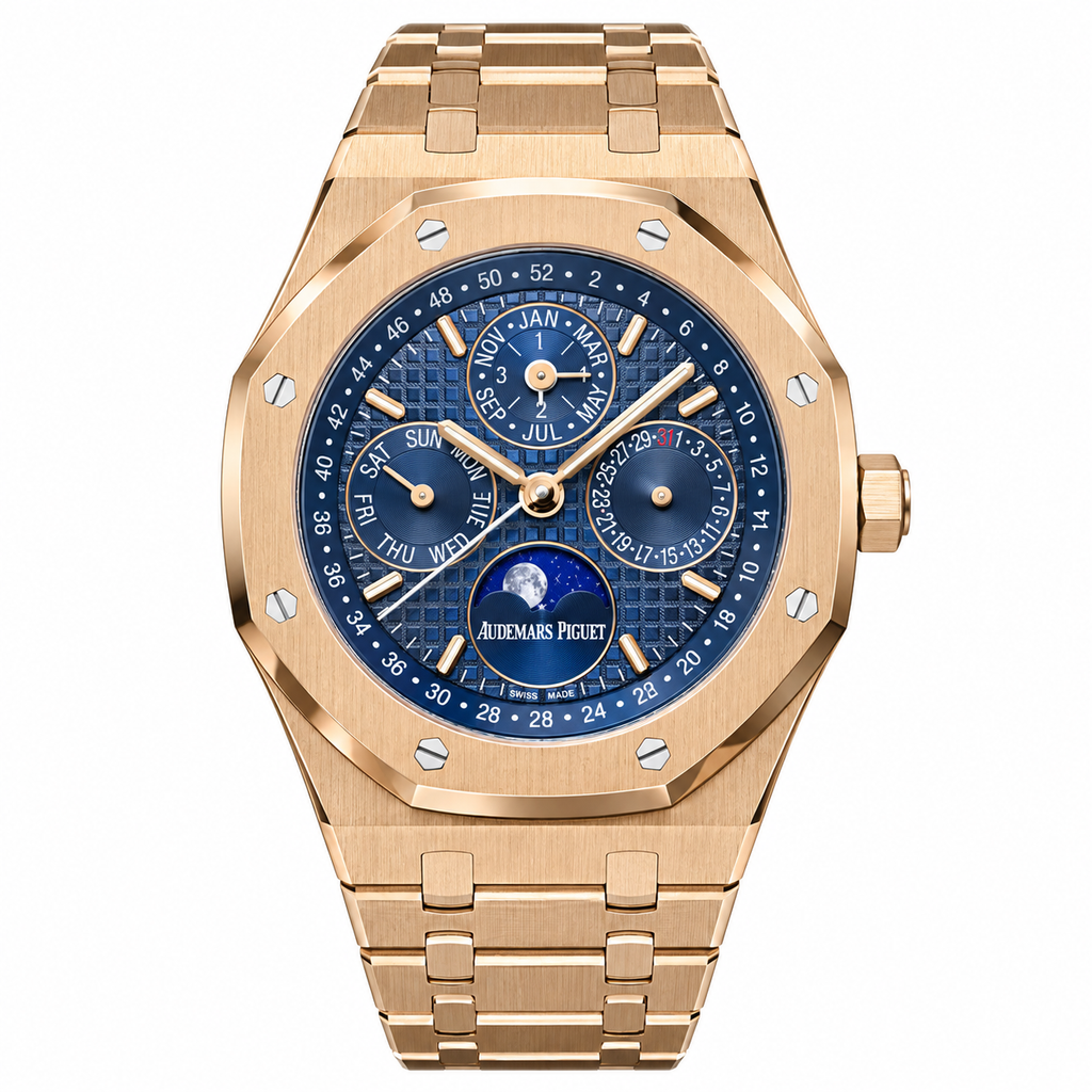 Audemars Piguet Royal Oak Perpetual Calendar Moon Phase Rose Gold Blue