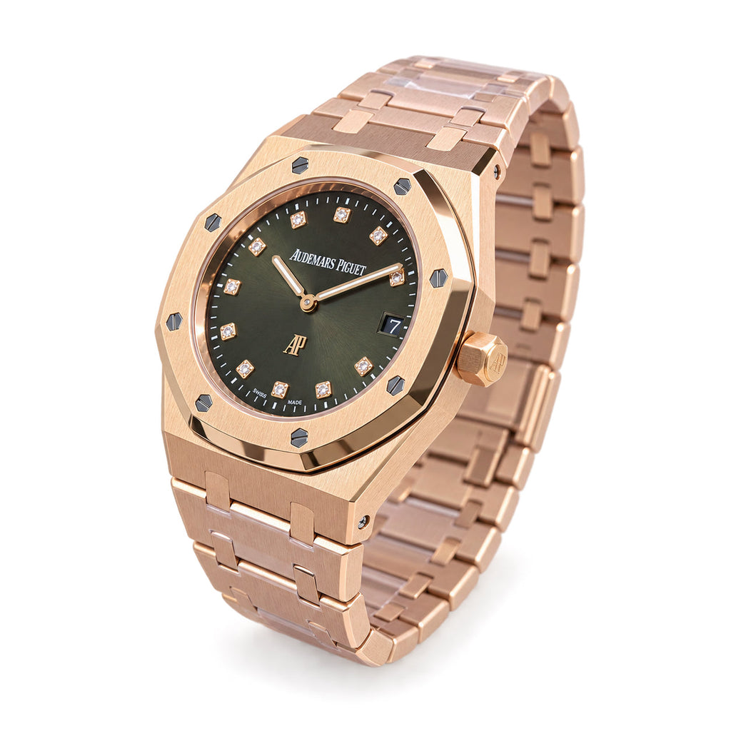 Audemars Piguet Royal Oak Automatic Rose Gold Green Diamond