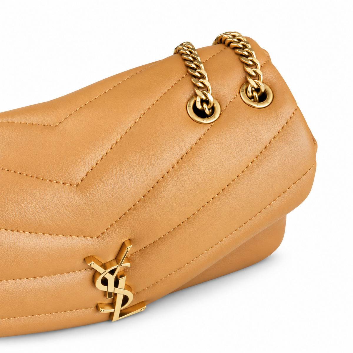 Saint Laurent Loulou Small Chain Bag in Natural