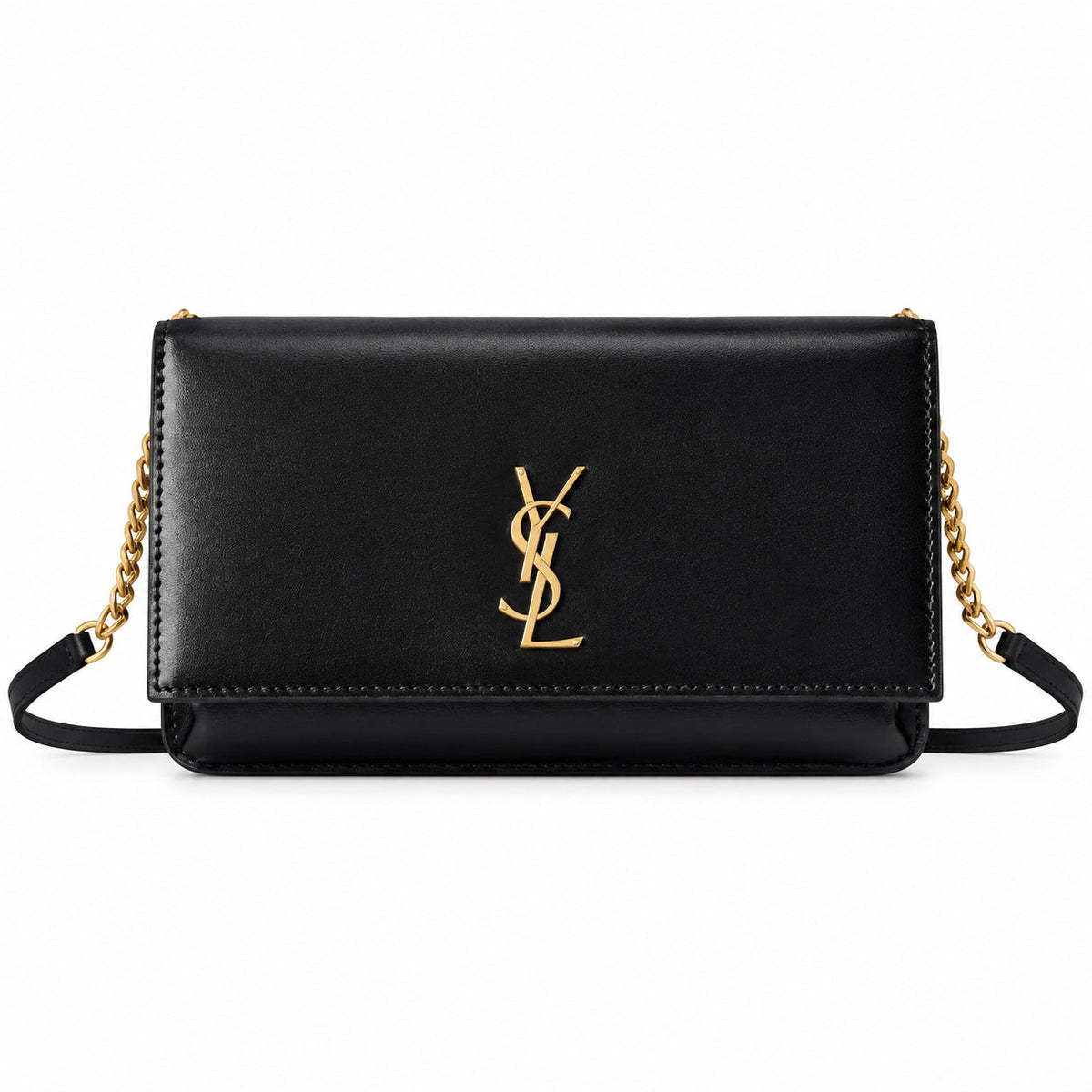 YSL Saint Laurent Kate Small Chain Bag in Black Smooth Leather