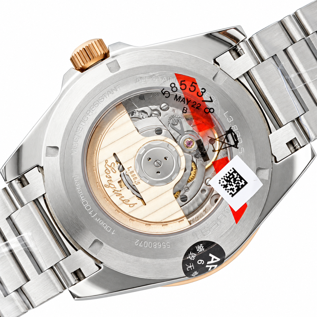 Longines Conquest Automatic Black Dial Rose Gold Bezel Two-Tone