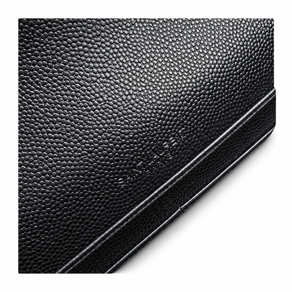 YSL Saint Laurent Envelope Chain Wallet in Black Matelassé Leather