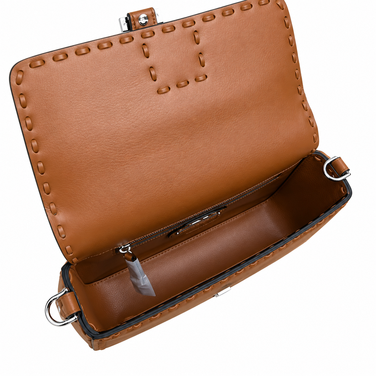 Fendi FF Shoulder Bag – Jacquard Canvas & Leather Trim, Flap Closure, 26cm