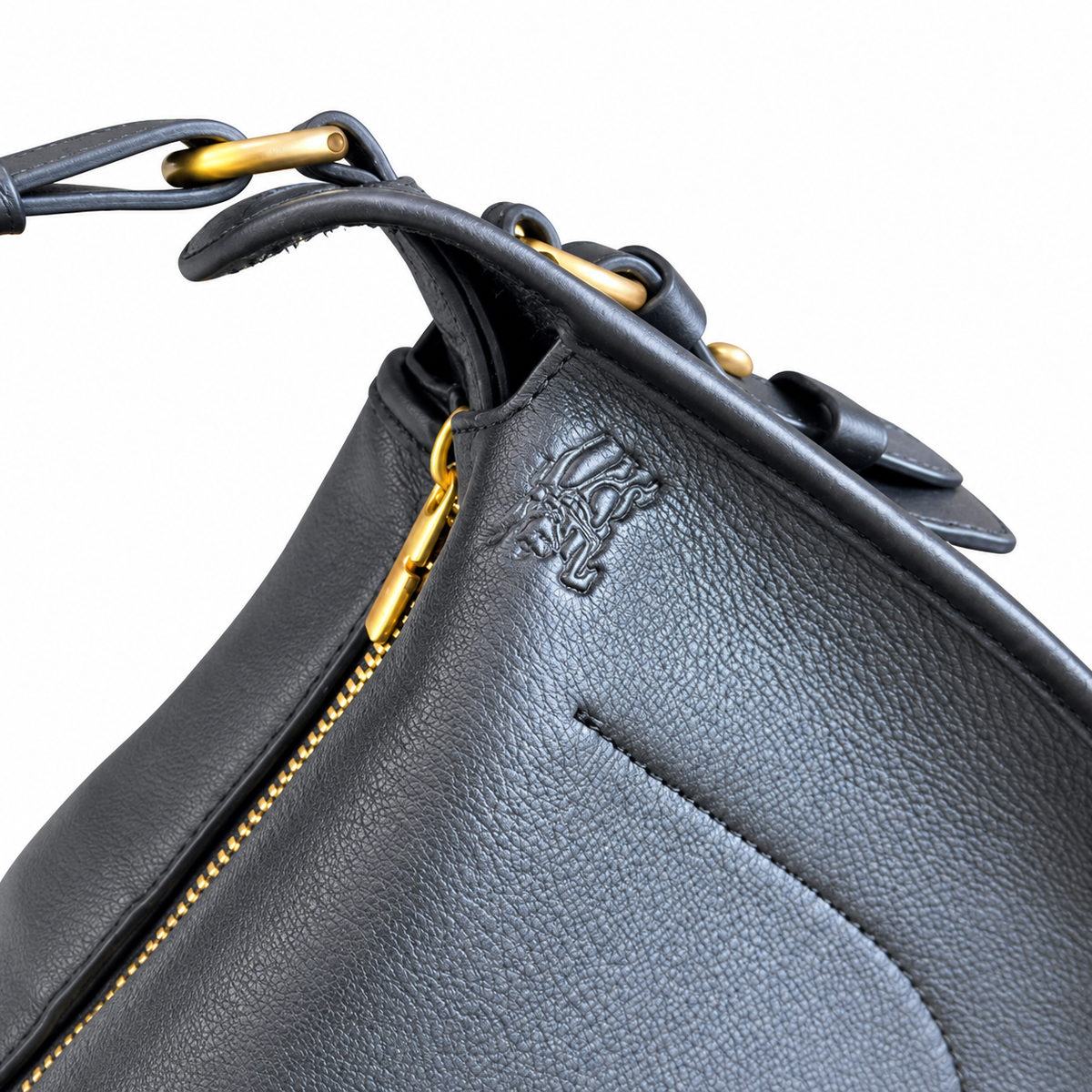 Burberry Noir Saddle Bag with Signature Check Strap