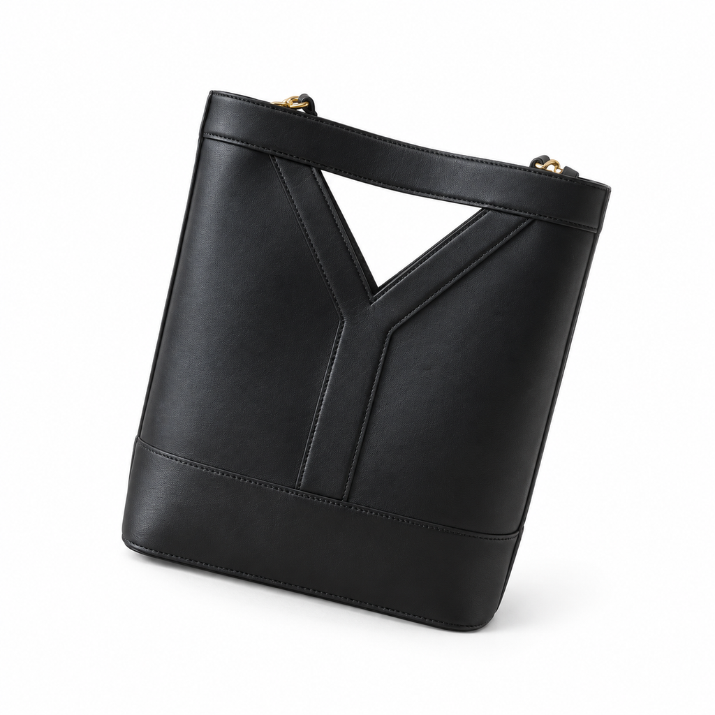 YSL Saint Laurent Cassandre Bucket Bag in Black Smooth Leather