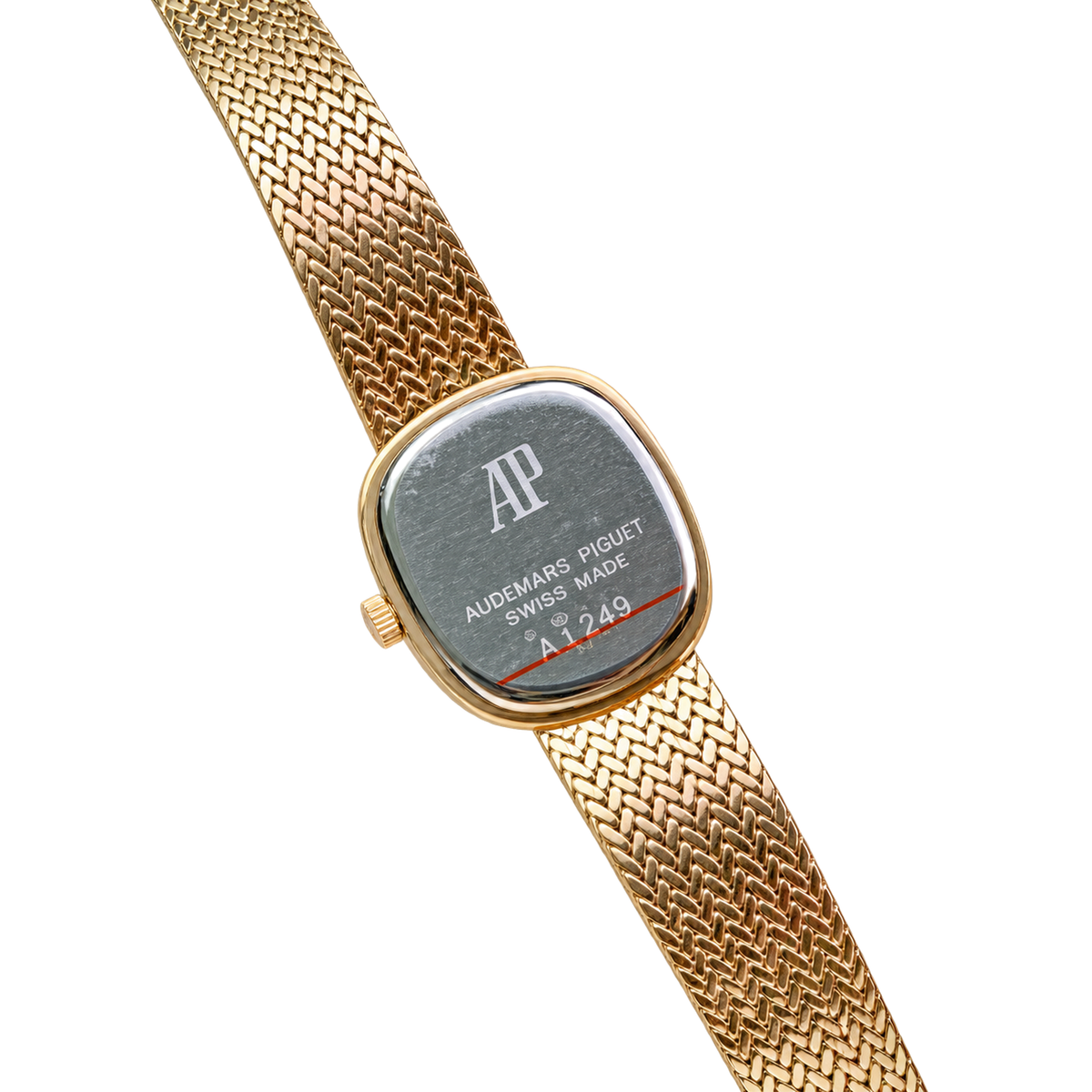 Audemars Piguet Ladies Diamond Ruby Pave Gold Cushion Watch