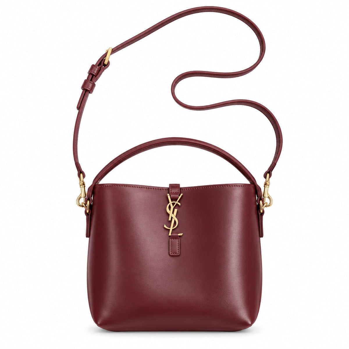 YSL Le 37 Bucket Bag – Burgundy Smooth Leather