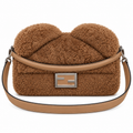 Fendi FF Logo Leather Envelope Clutch Crossbody Bag 27x6x15cm