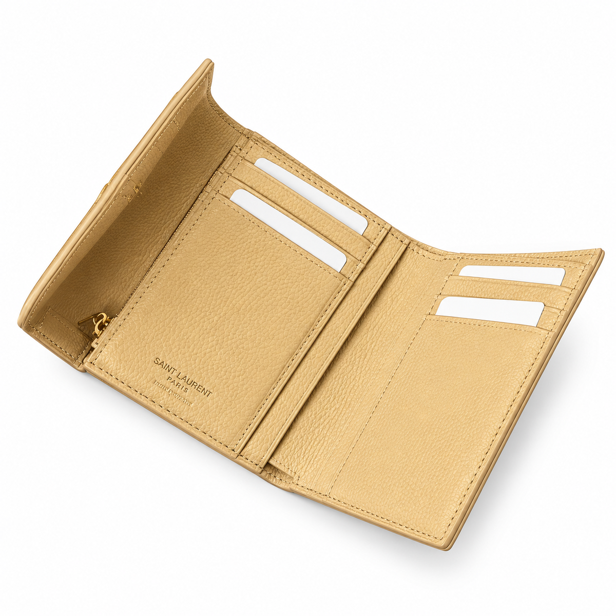 YSL Saint Laurent Monogramme Small Wallet – Butter