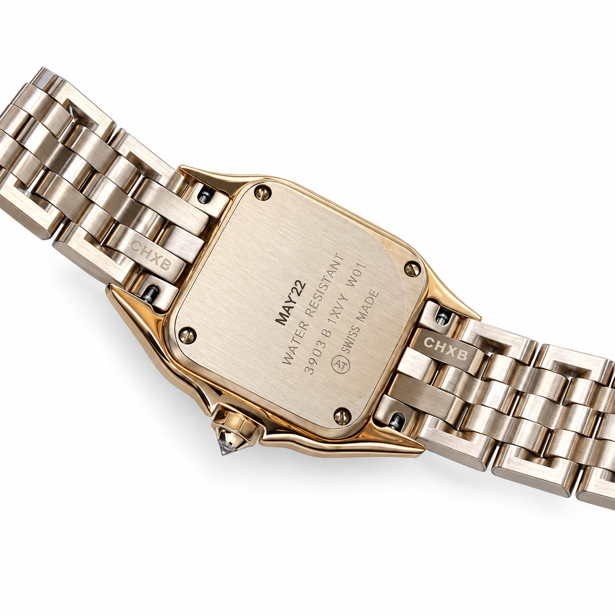 Cartier Panthère de Cartier Medium 18k Yellow Gold Diamond Bezel White Dial Gold Bracelet Watch