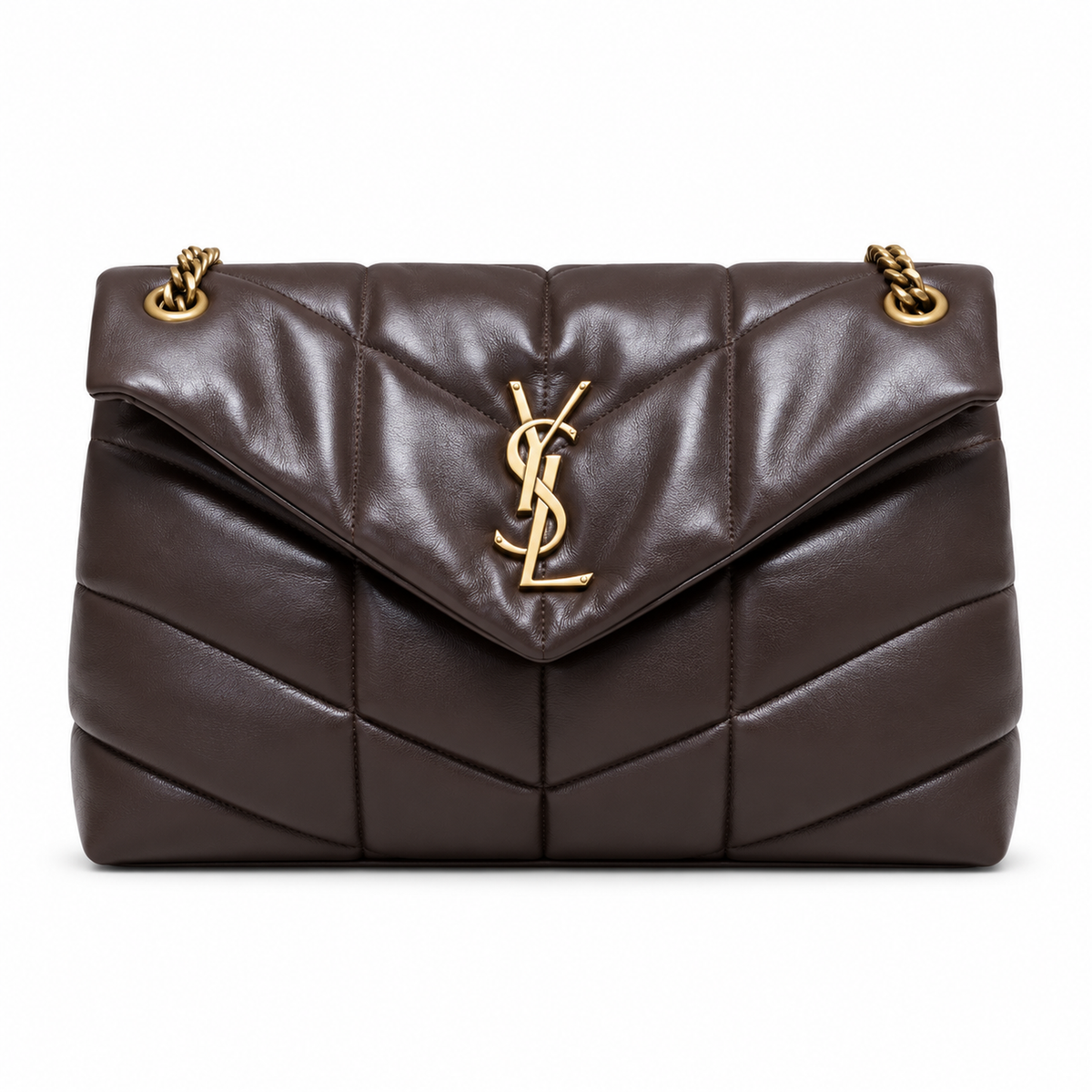 Saint Laurent Loulou Puffer Small Bag – Dark Brown