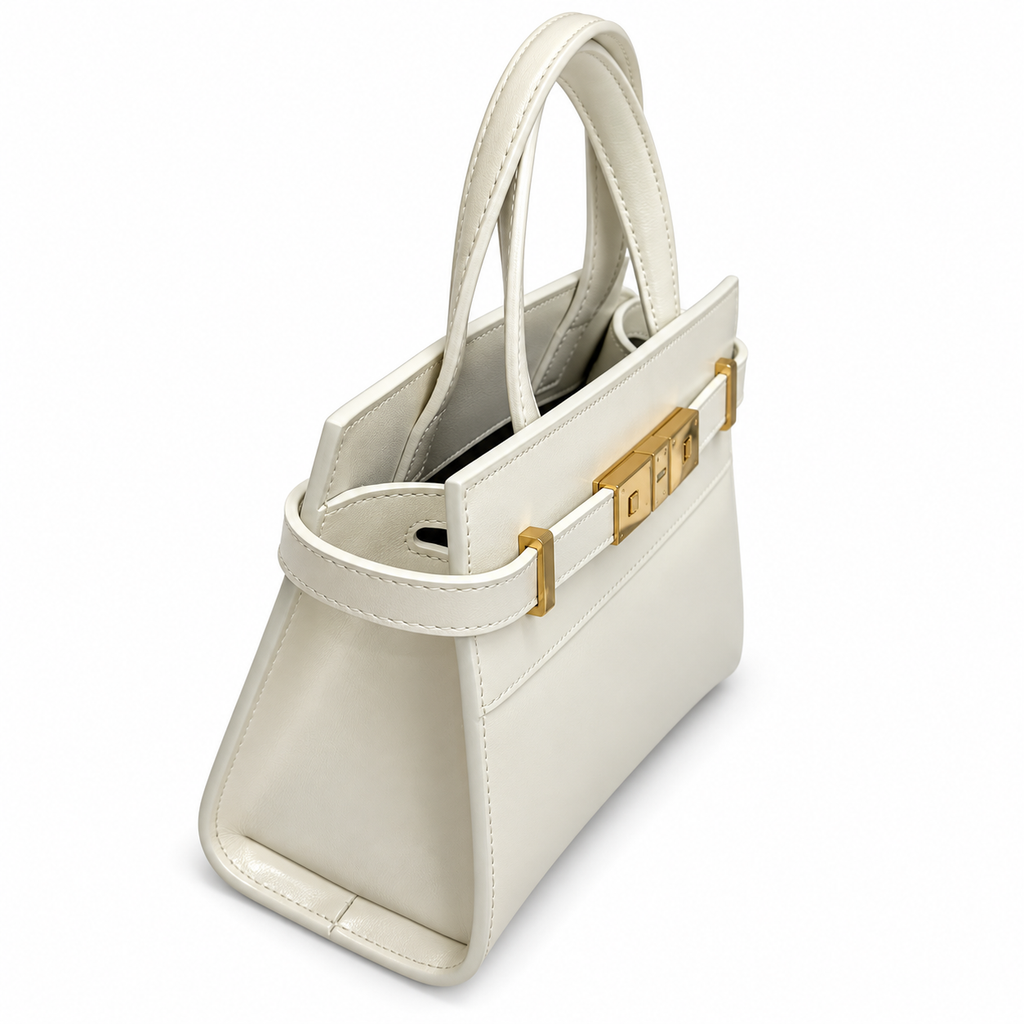 YSL Saint Laurent Manhattan Mini Bag in Cream Smooth Leather