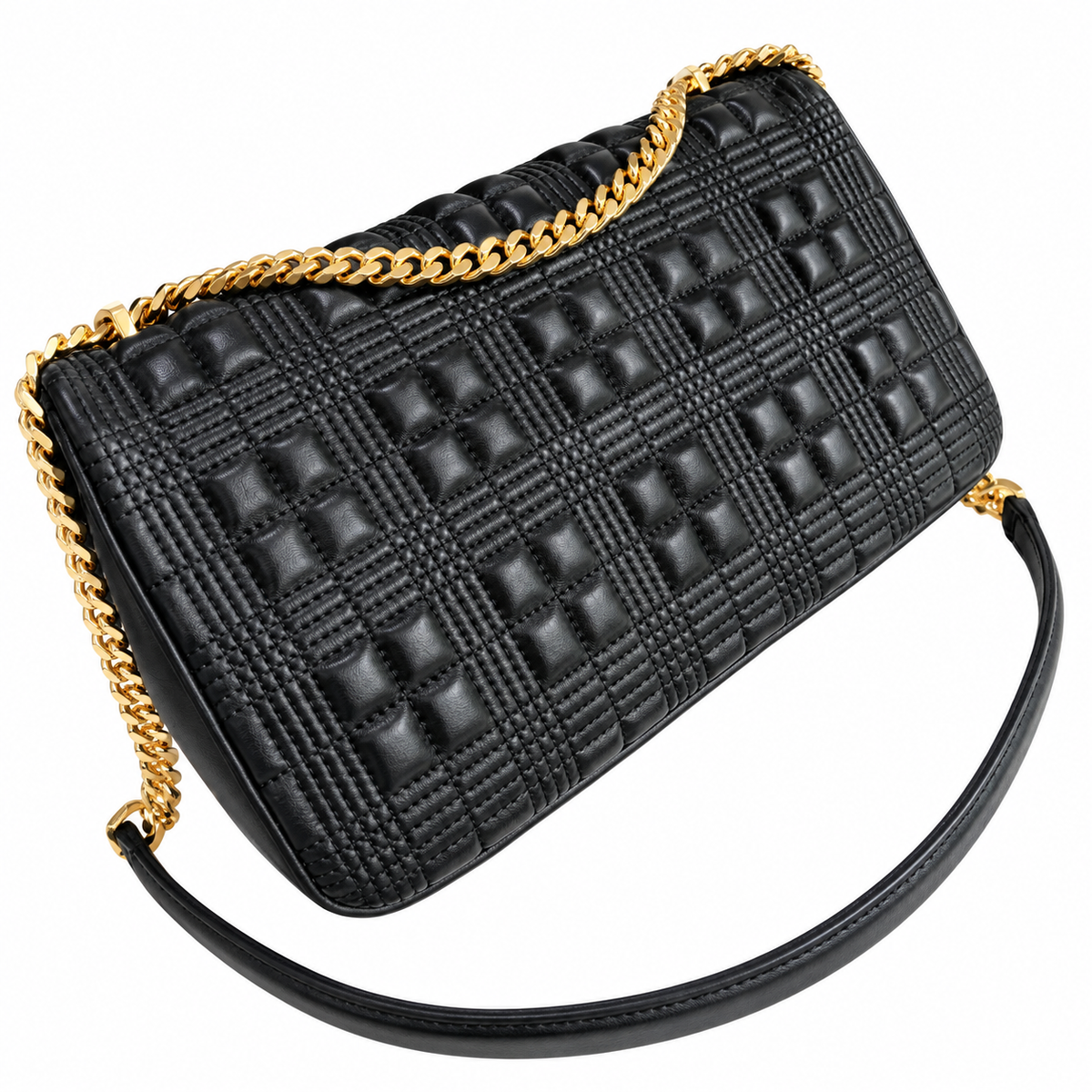 Burberry Midnight Check Quilted Chain Shoulder Bag