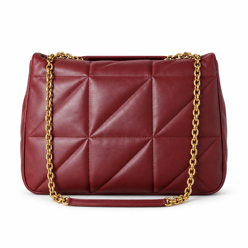 YSL Jamie Quilted Leather Flap Shoulder Bag Burgundy