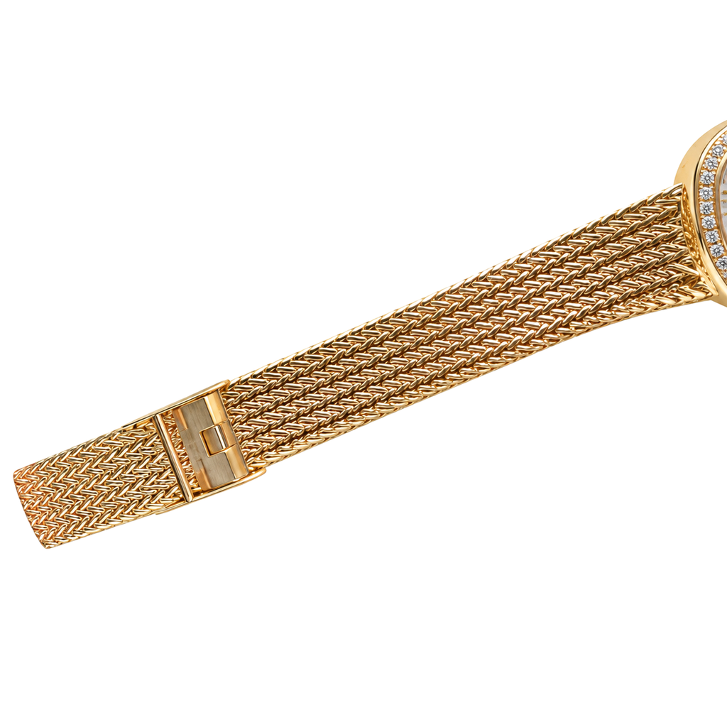 Audemars Piguet Ladies Diamond Ruby Pave Gold Cushion Watch