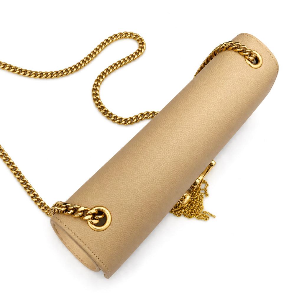 Saint Laurent YSL Kate Tassel Bag – Beige Smooth Leather Gold