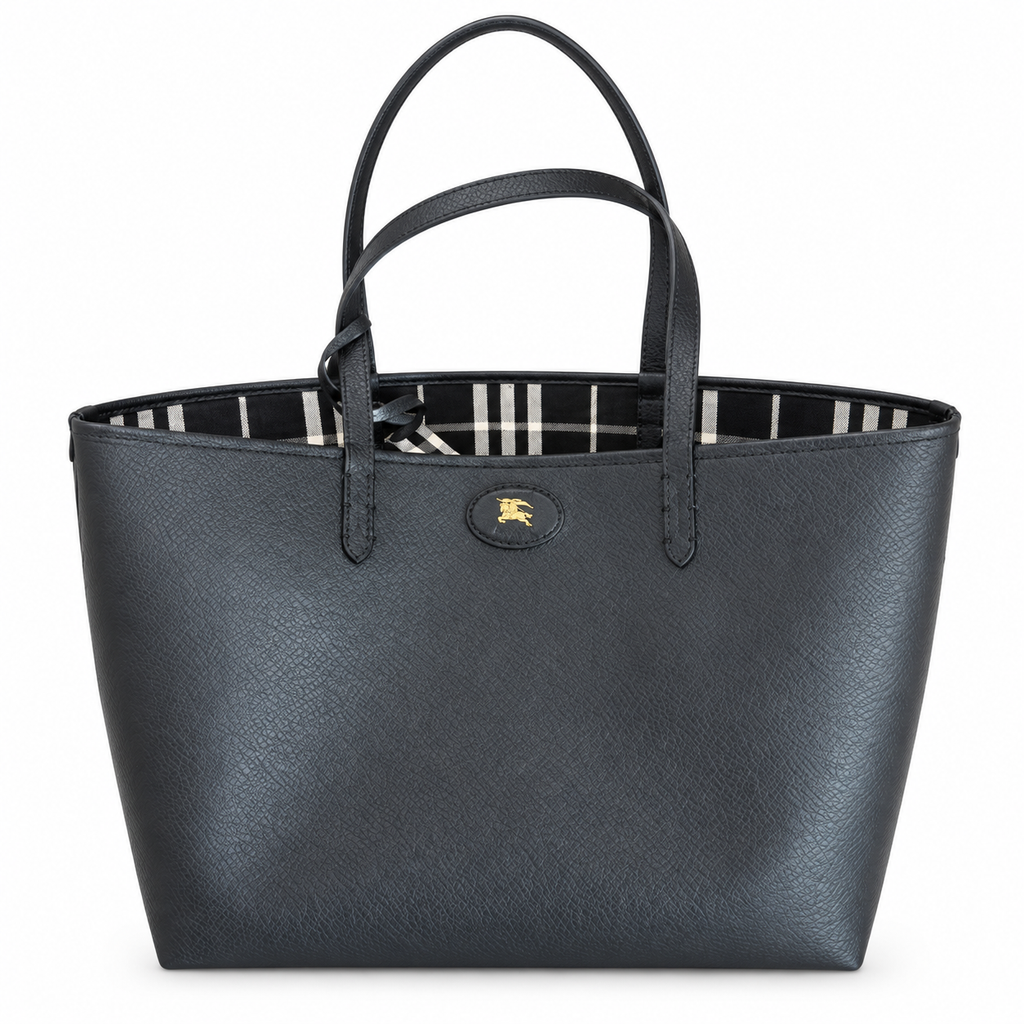 Burberry Monochrome Check Tote with Zip Pouch