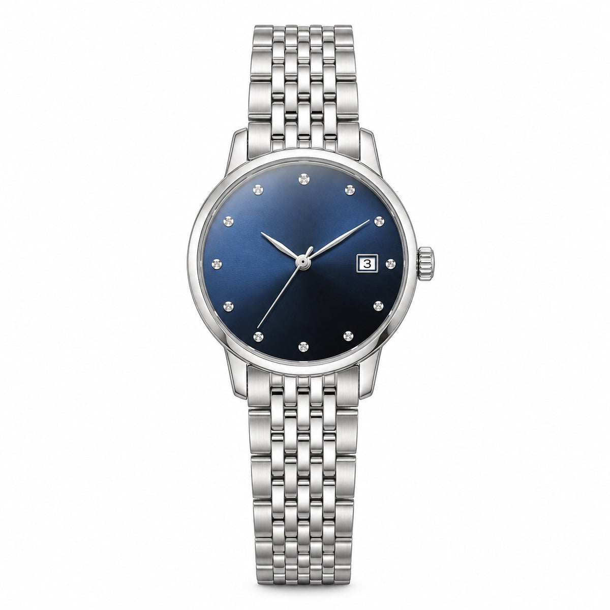 Longines Elegant Collection – Blue Diamond Dial Steel Bracelet Ladies