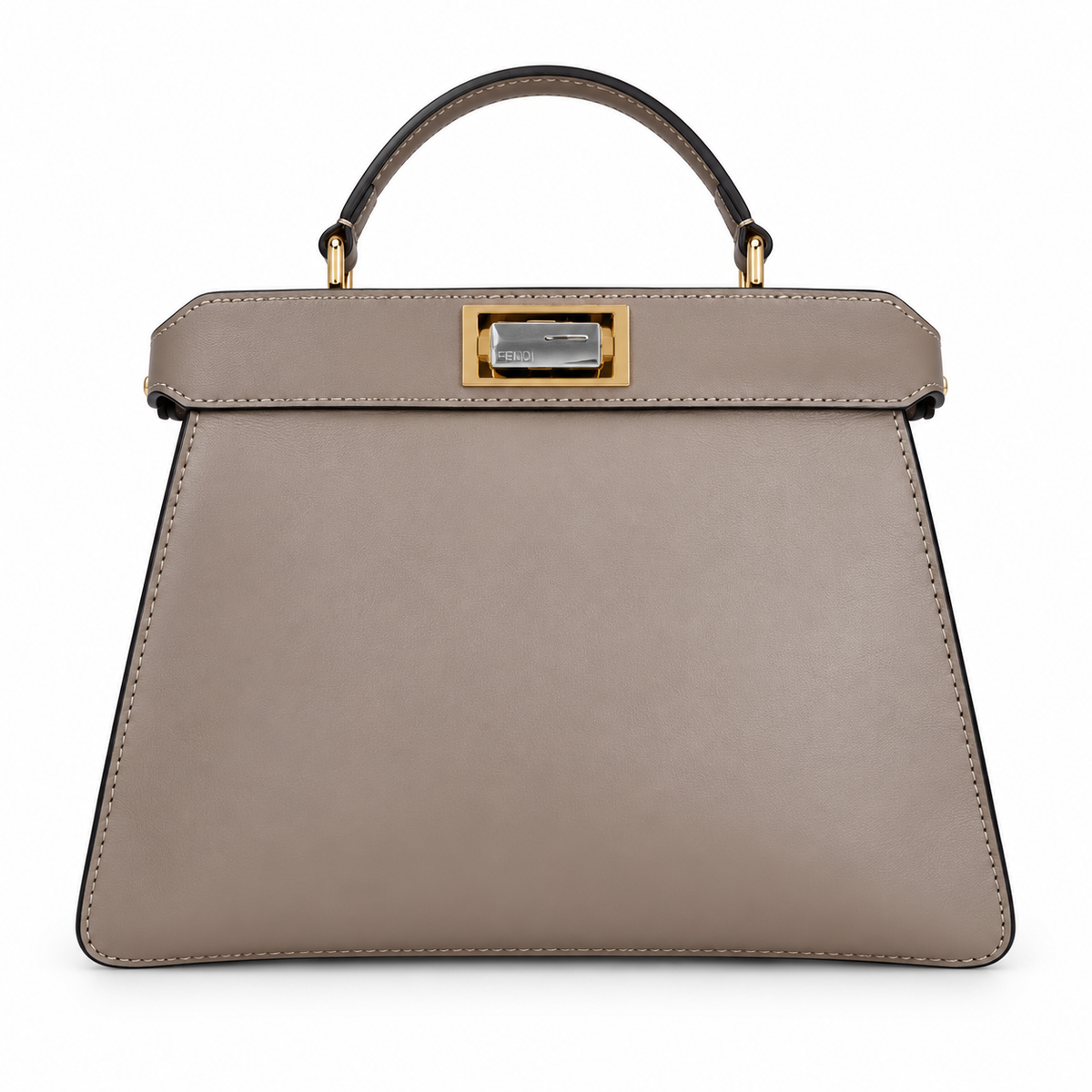 Fendi FF Logo Leather Vertical Crossbody Bag 11x21x27cm