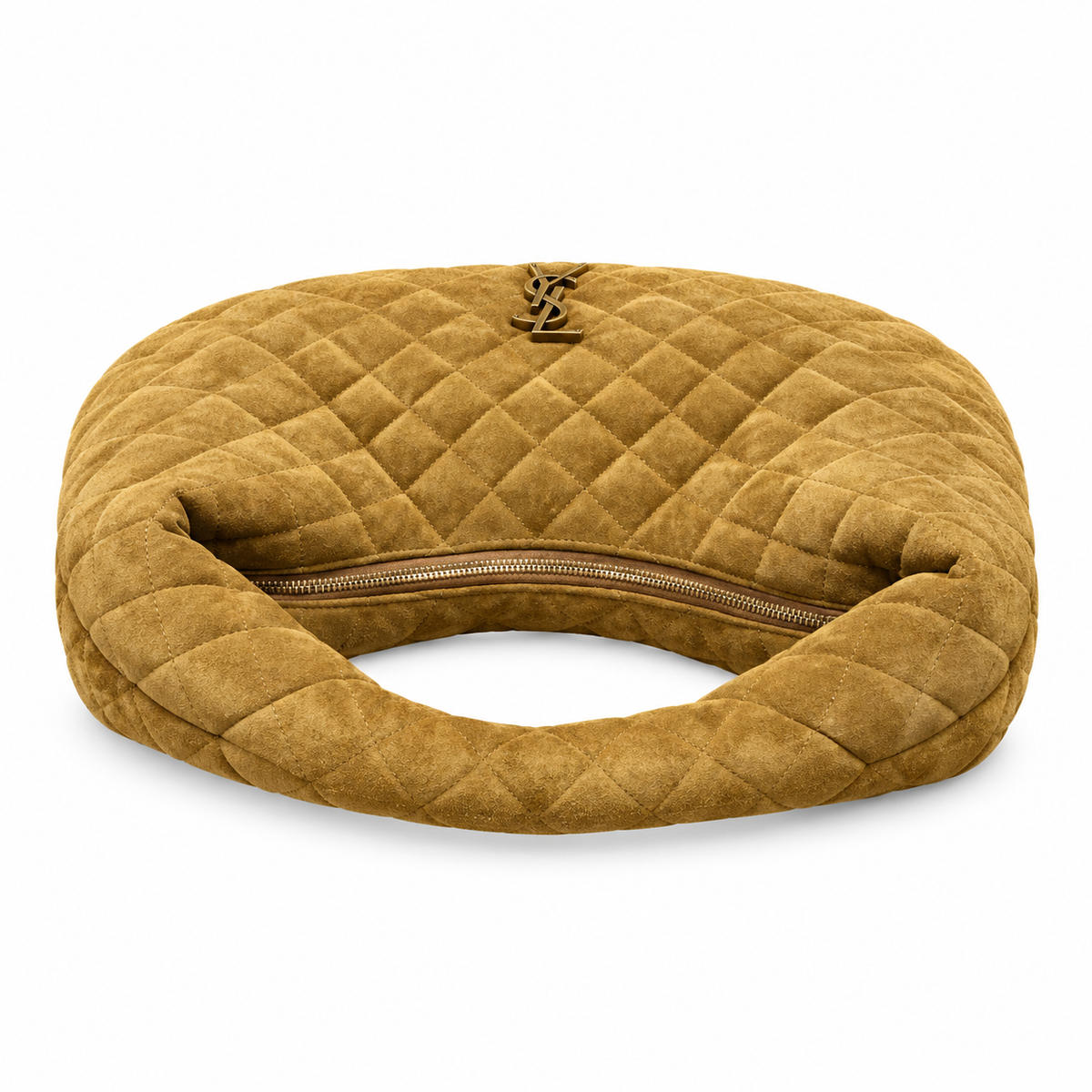 Saint Laurent Quilted Suede Hobo Bag – Mustard