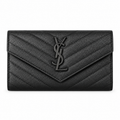 YSL Saint Laurent Monogram Large Flap Wallet Black