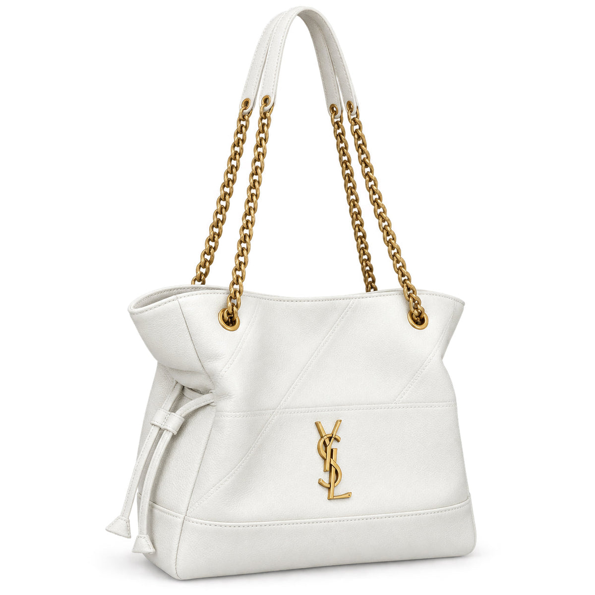 YSL Saint Laurent Nolita Chain Tote Bag – White
