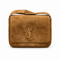 YSL Saint Laurent Solferino Suede Crossbody Bag Camel