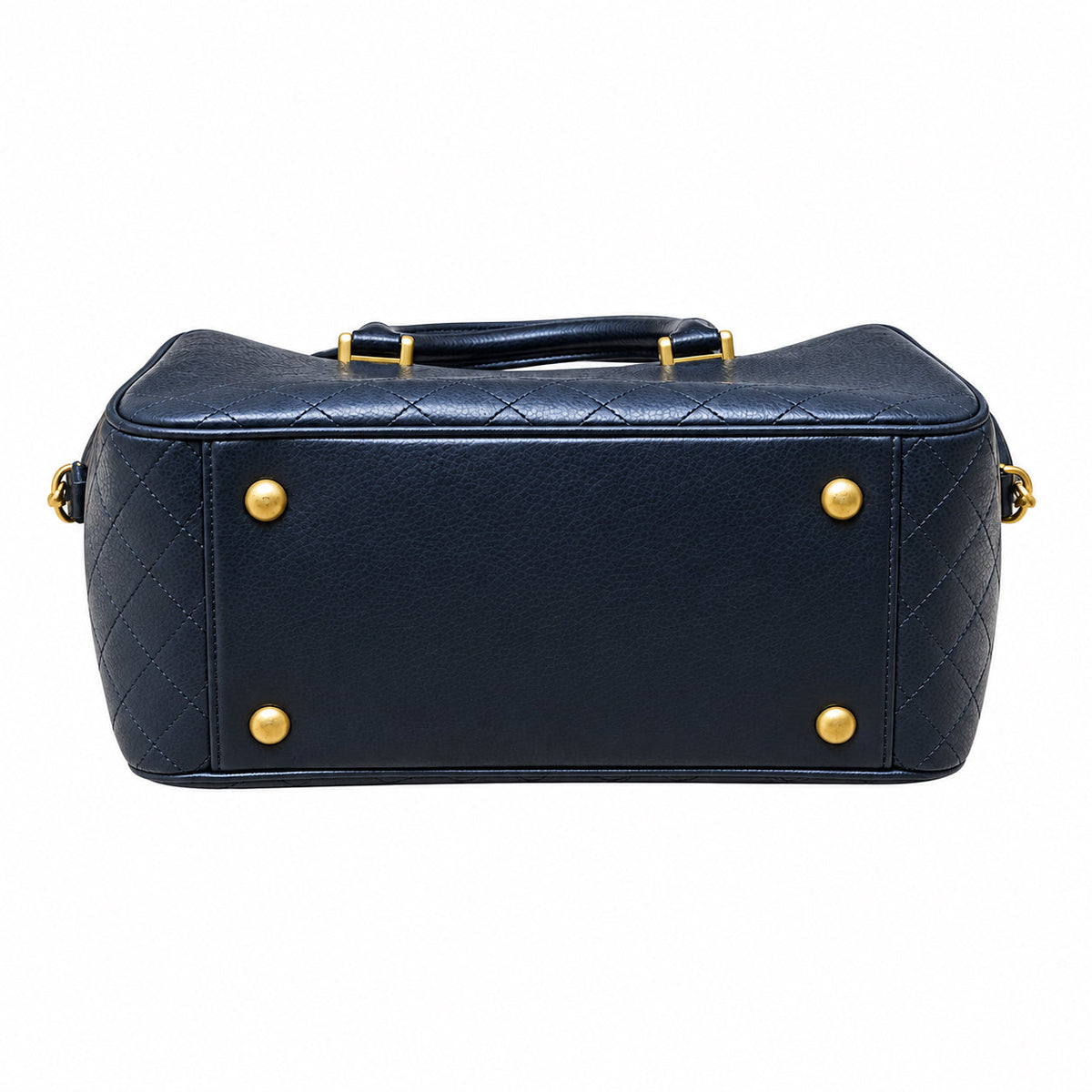 Saint Laurent YSL Quilted Boston Bag – Navy Blue