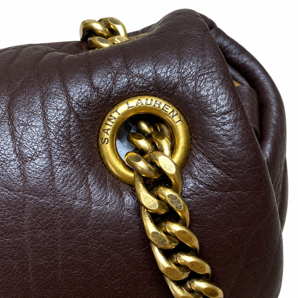 YSL Saint Laurent Envelope Chain Bag Dark Brown