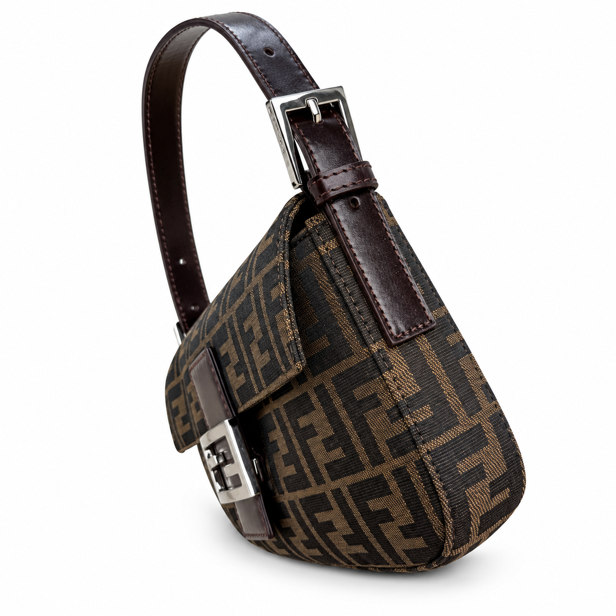 Fendi Medium Handbag 26cm – FF Logo Leather Tote Bag