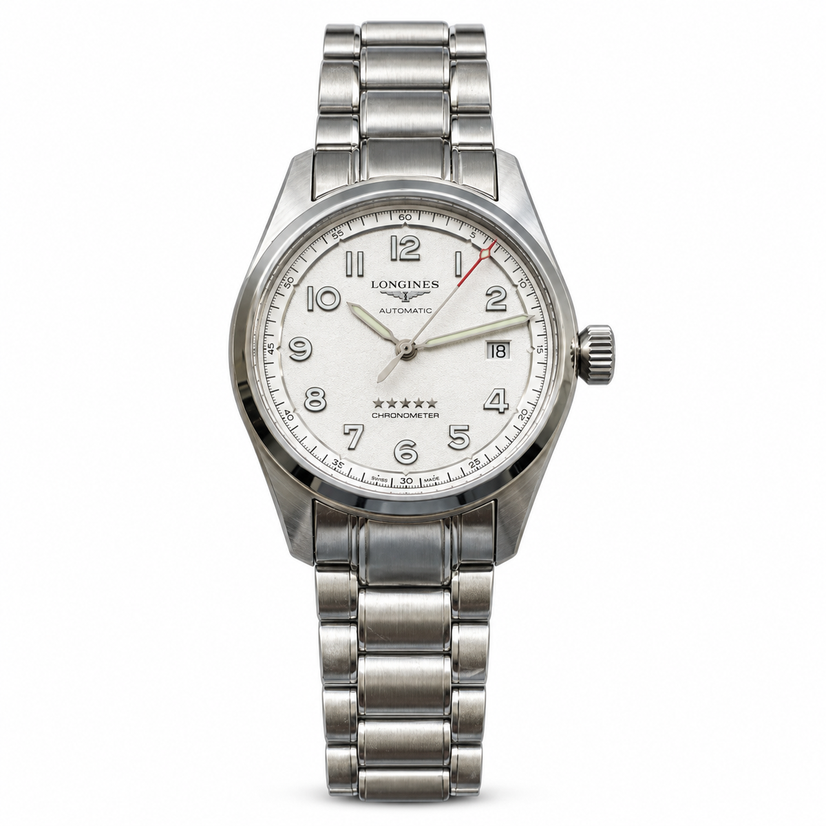 Longines Spirit White Dial Steel Bracelet Automatic Chronometer Watch