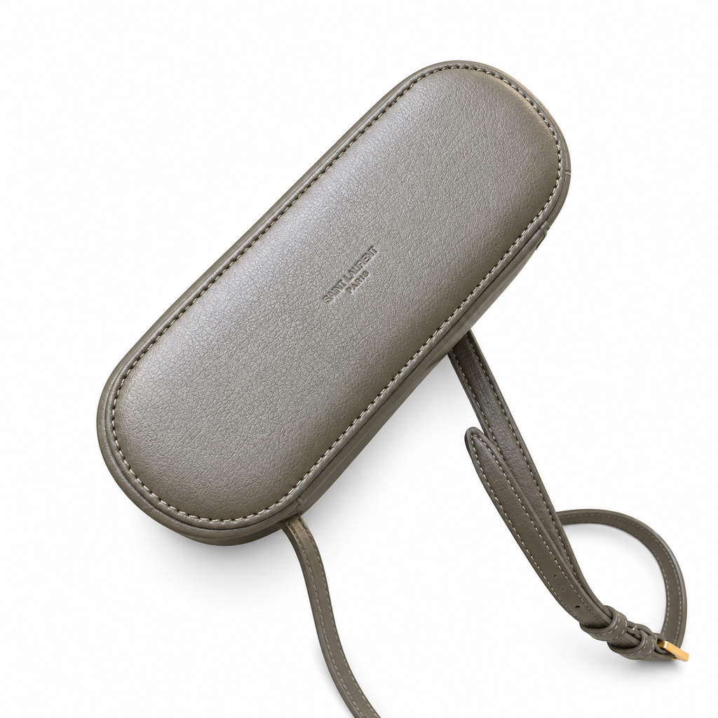 YSL Saint Laurent Quilted Vanity Case Bag Khaki