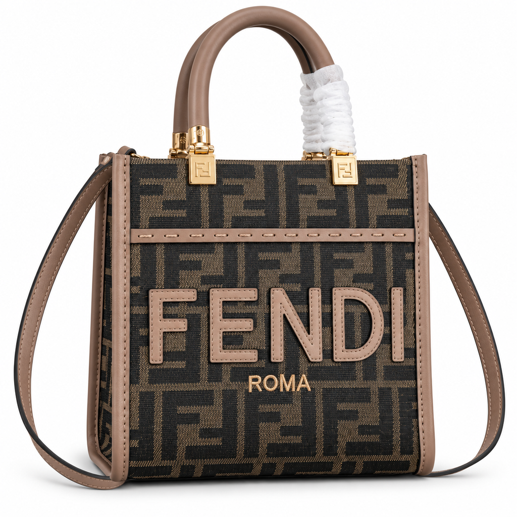 Fendi Sunshine Mini Tote – FF Jacquard & FENDI ROMA Lettering