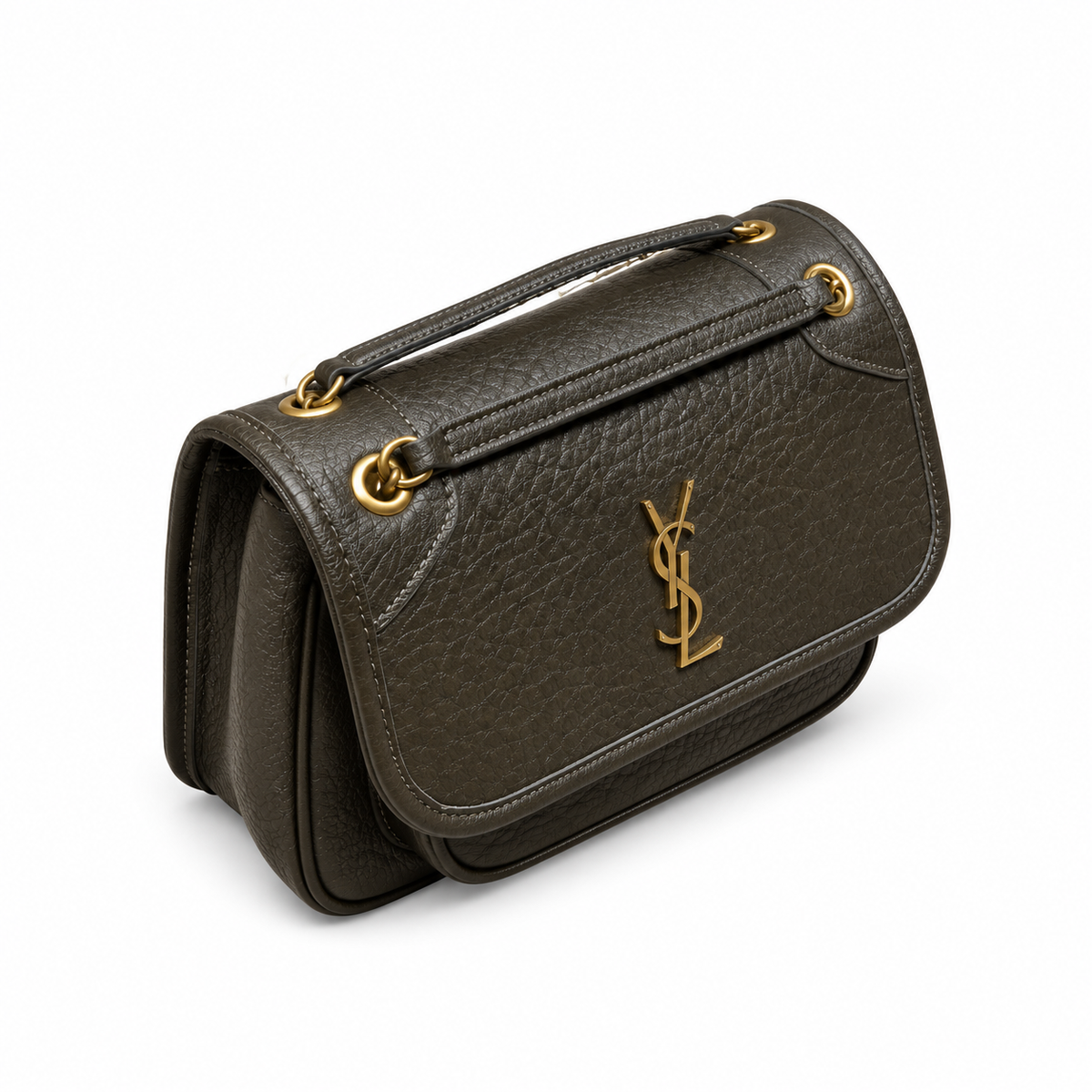 Saint Laurent Niki Medium Top Handle Bag in Dark Khaki