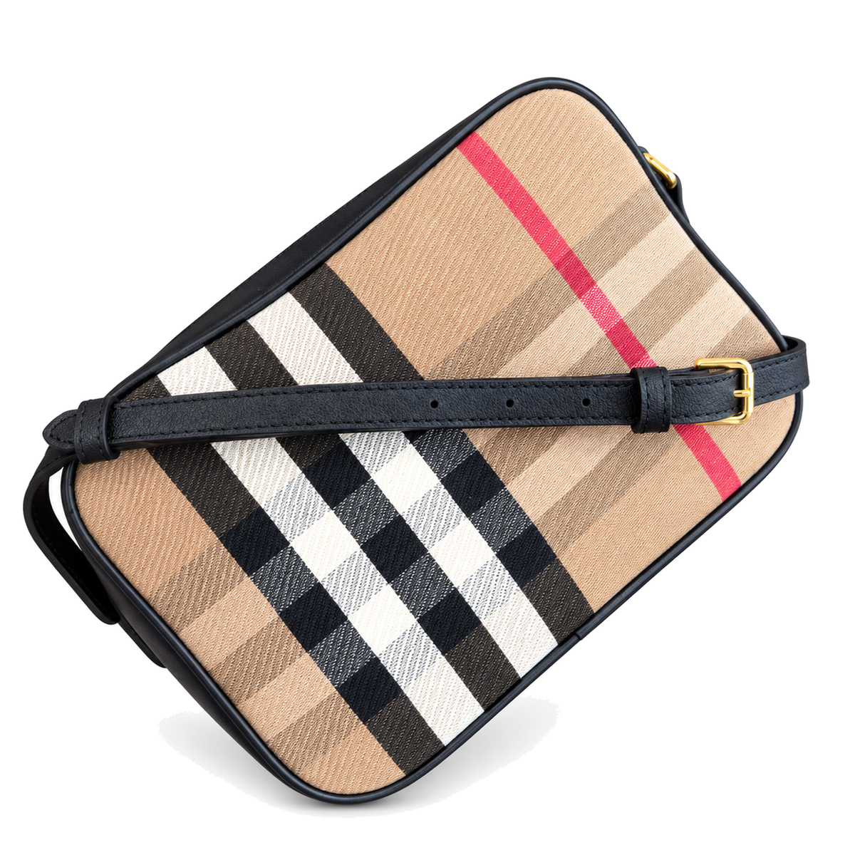 Burberry Heritage Check Camera Shoulder Bag