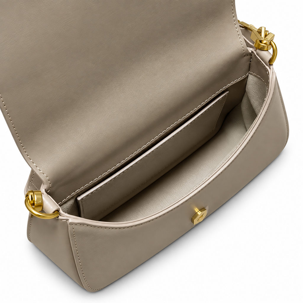 Saint Laurent Voltaire Shoulder Bag in Dark Beige