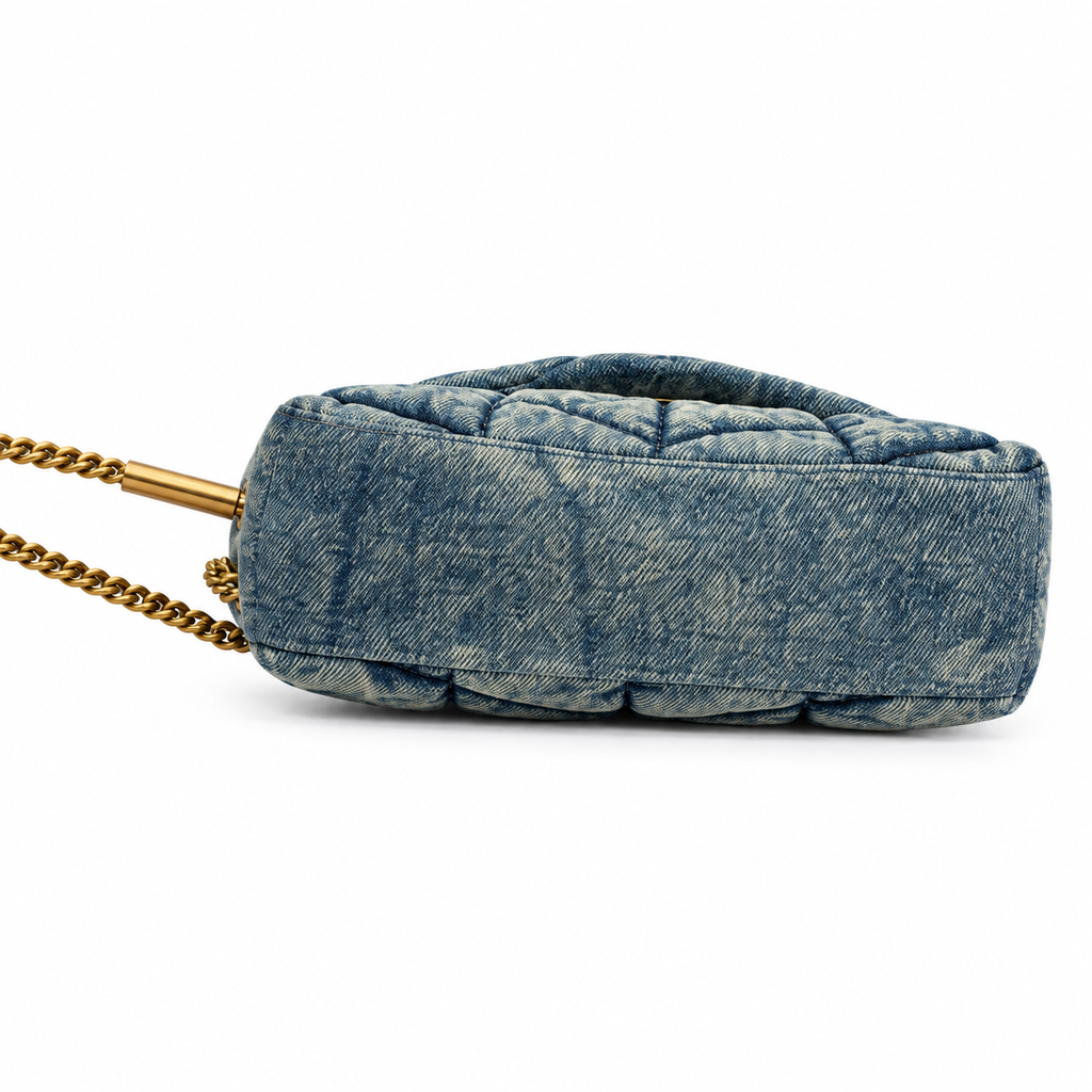 YSL Loulou Puffer Denim Quilted Shoulder Bag