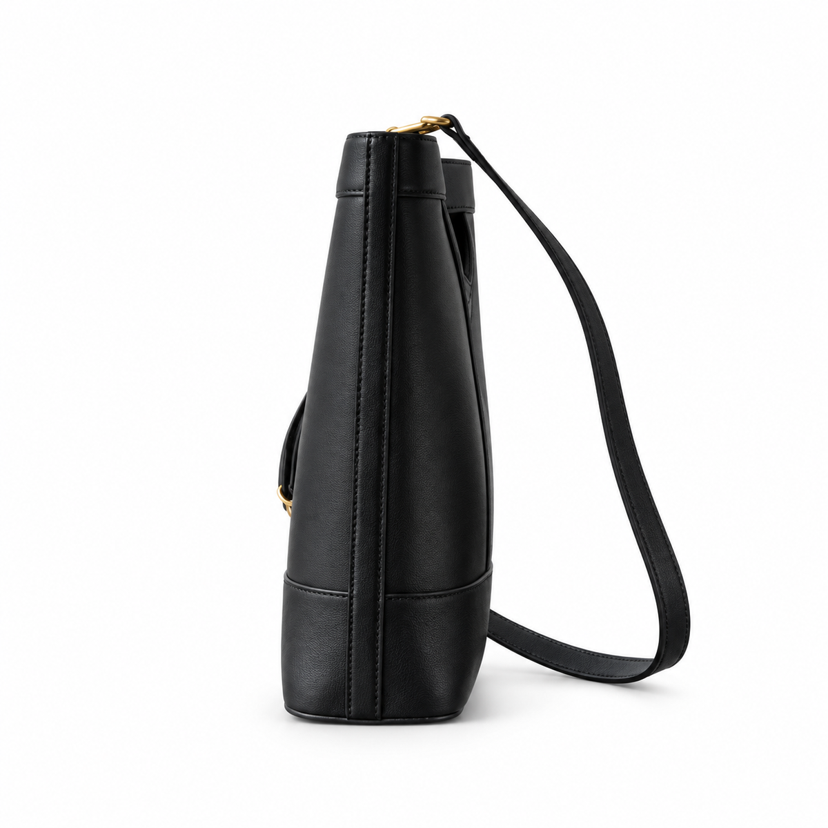 YSL Saint Laurent Cassandre Bucket Bag in Black Smooth Leather