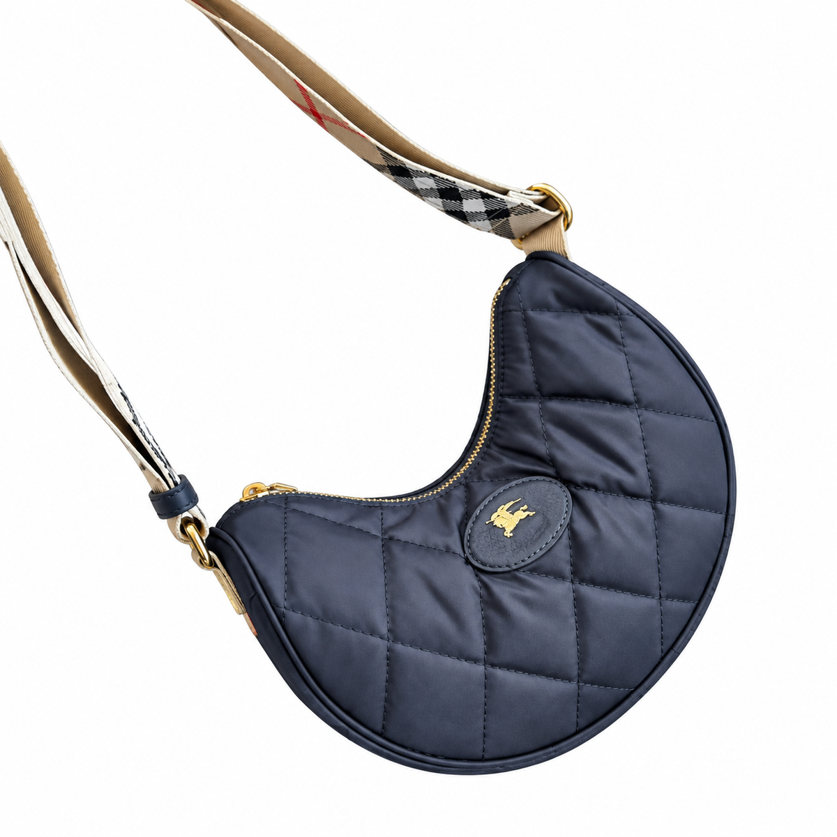 Burberry Midnight Quilted Crescent Shoulder Bag
