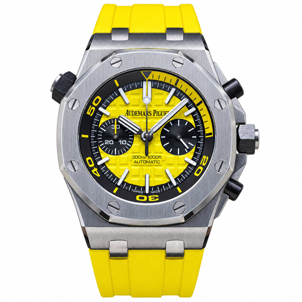 Audemars Piguet Royal Oak Offshore Diver Chronograph Yellow Dial Rubber Strap 300m