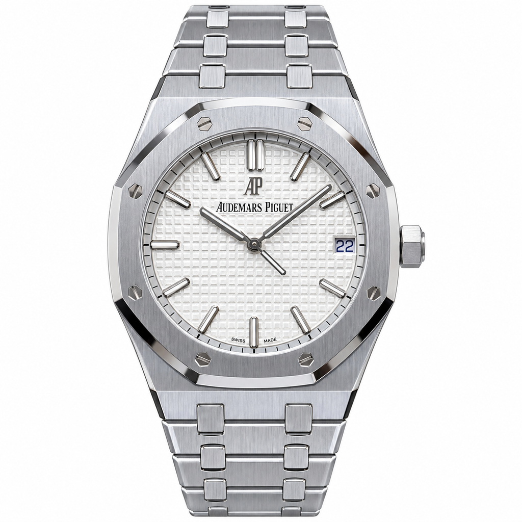 Audemars Piguet Royal Oak Selfwinding White Grande Tapisserie Dial Stainless Steel Bracelet 41mm