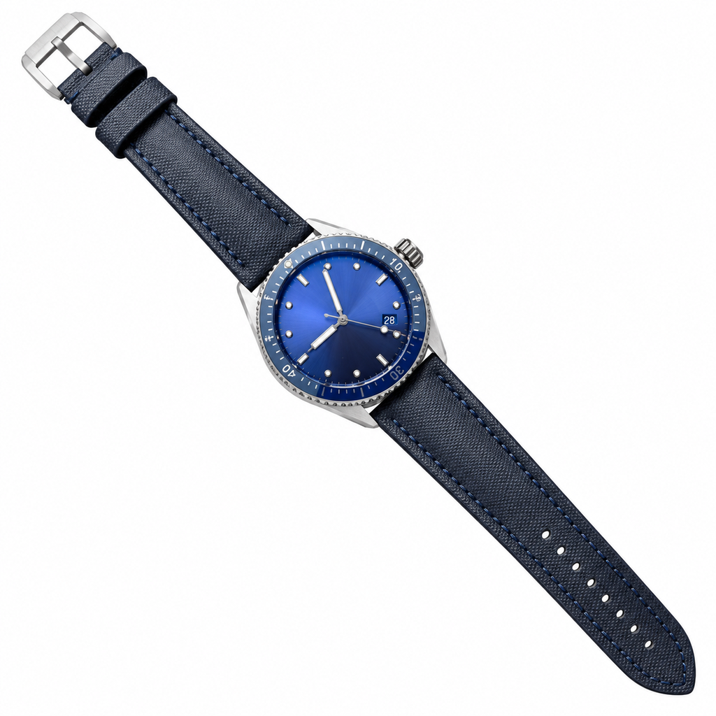 Blancpain Fifty Fathoms Bathyscaphe Blue Dial Ceramic Bezel Fabric Diver Watch