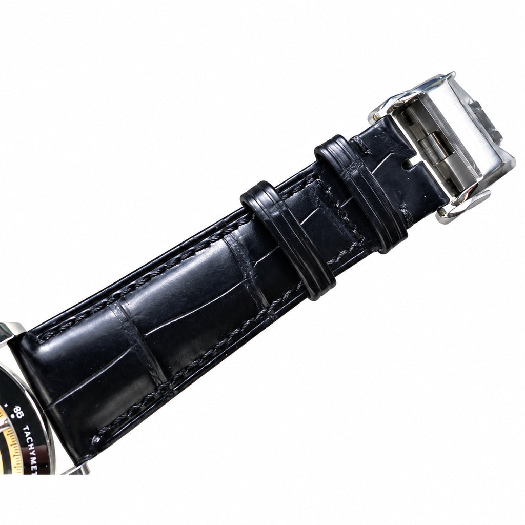 Longines Conquest Chronograph – Champagne Dial Black Bezel Leather Strap
