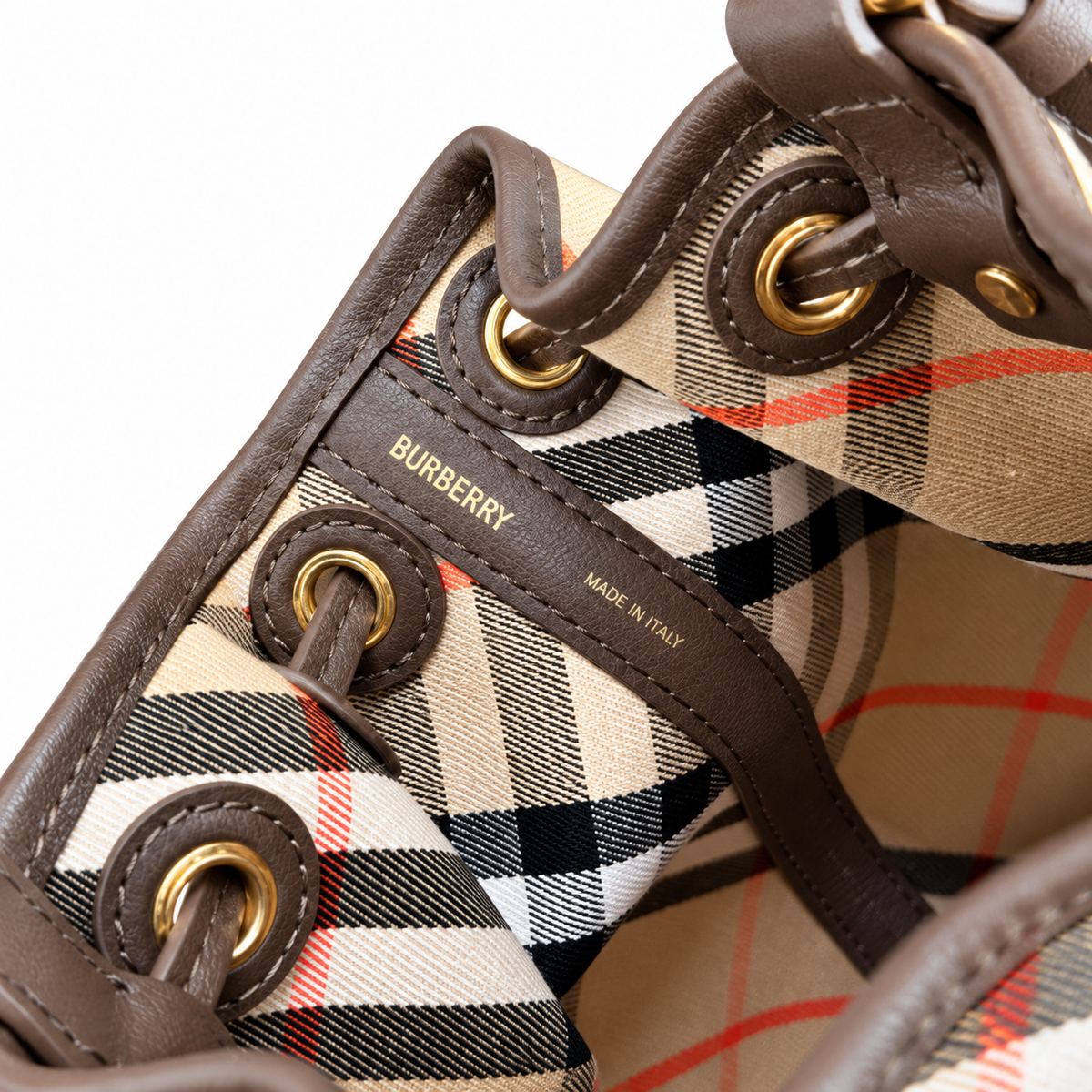 Burberry Heritage Beige Check Bucket Bag