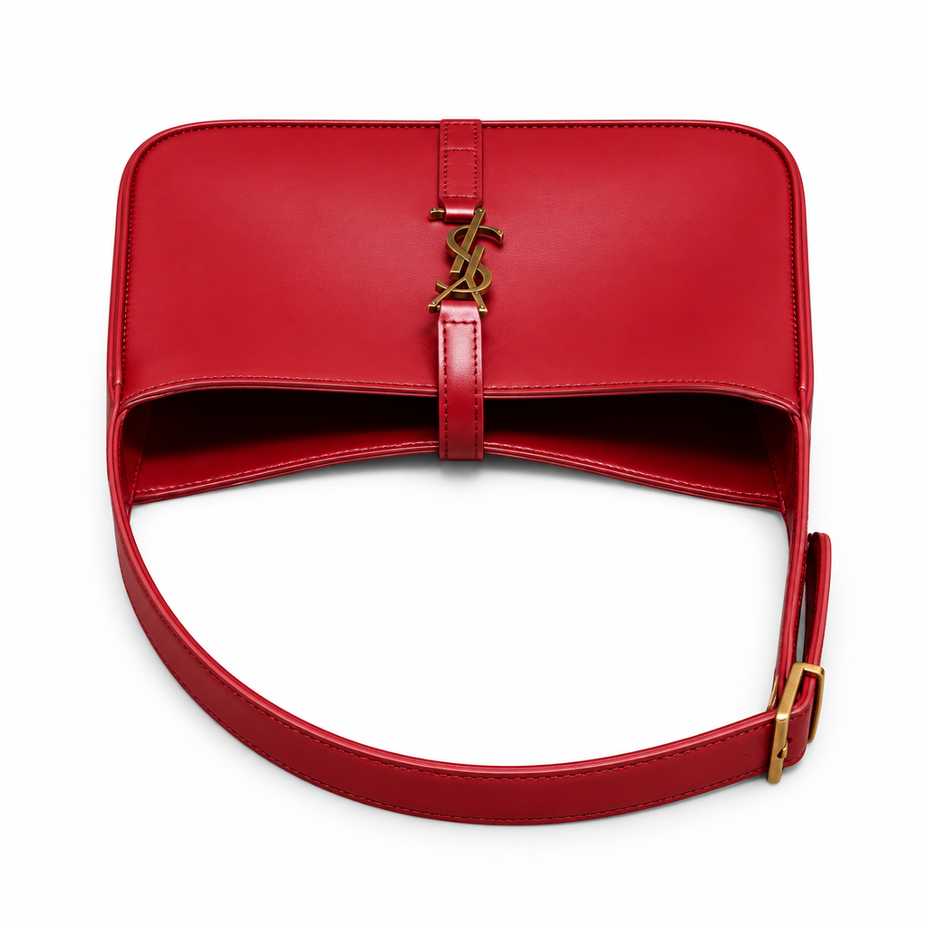 YSL Saint Laurent Le 5 À 7 Hobo Bag in Red Smooth Leather