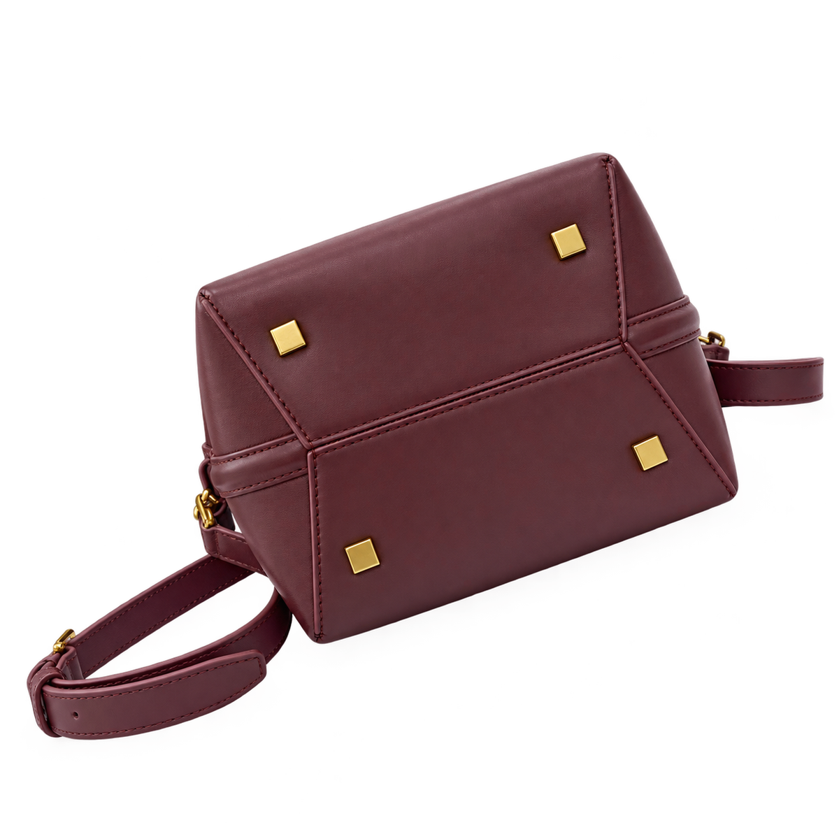 YSL Saint Laurent Le Petit Suzanne Bucket Bag in Burgundy Smooth Leather