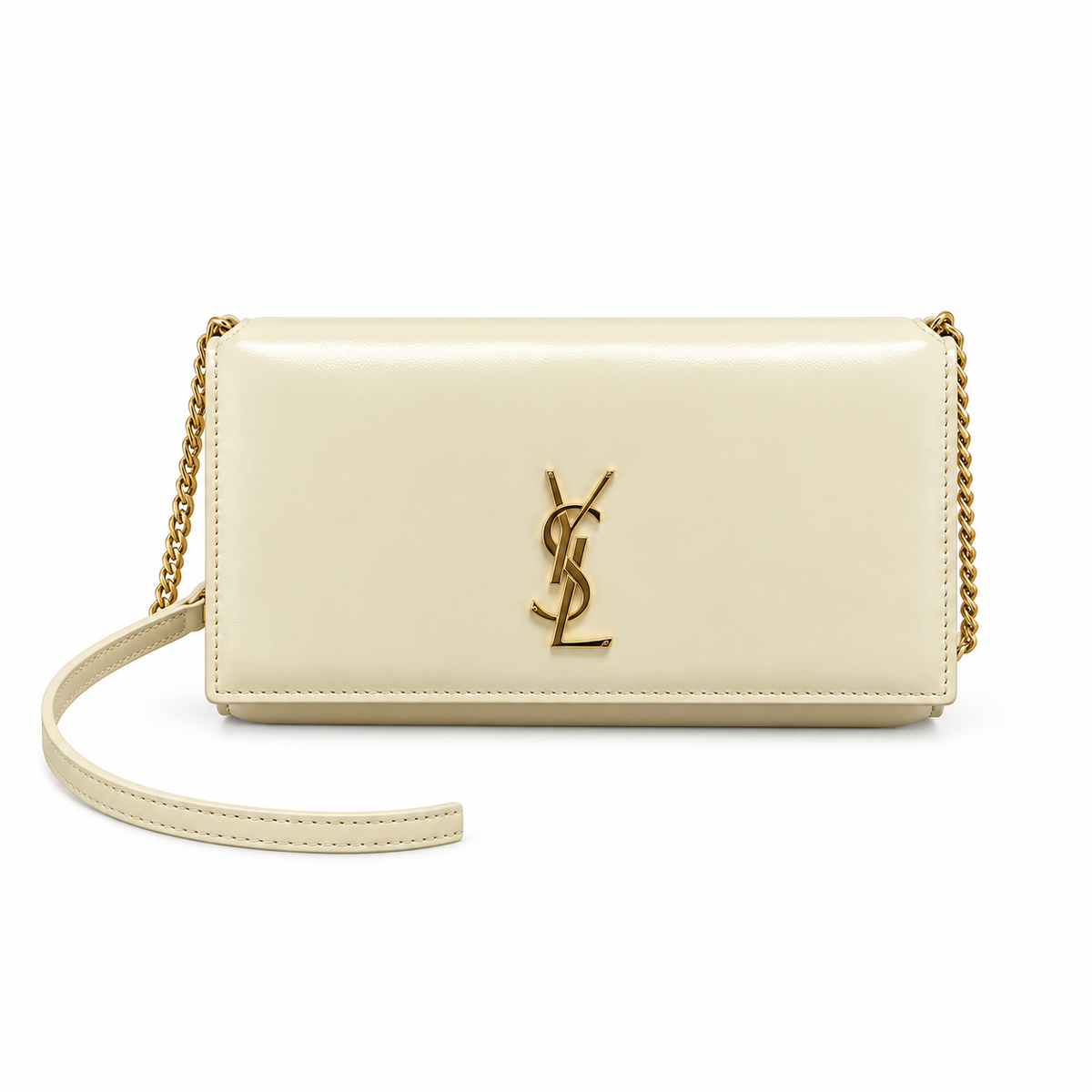 Saint Laurent Kate Chain Wallet Bag in Ivory