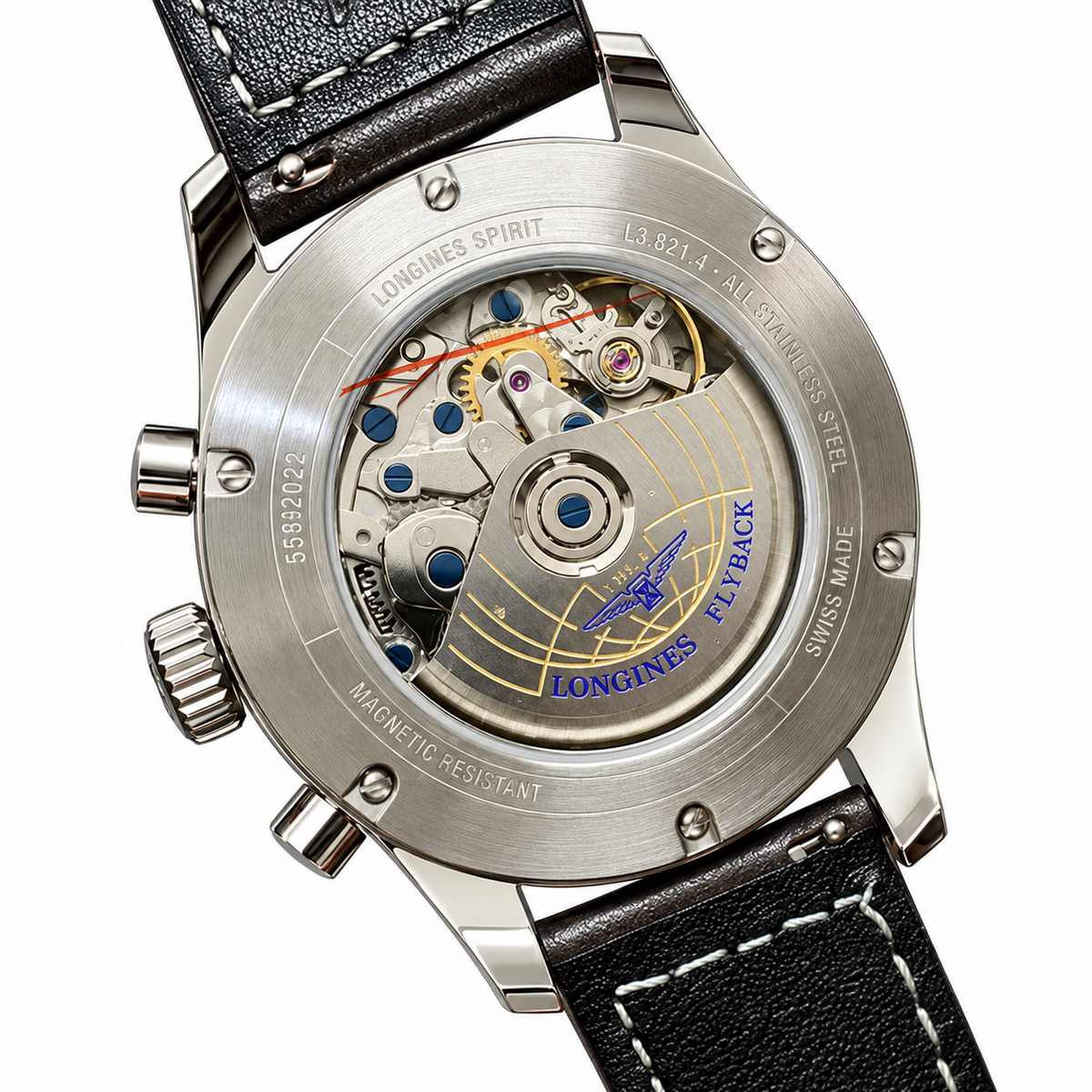 Longines Spirit Flyback – Black Dial Chronometer Brown Leather Strap