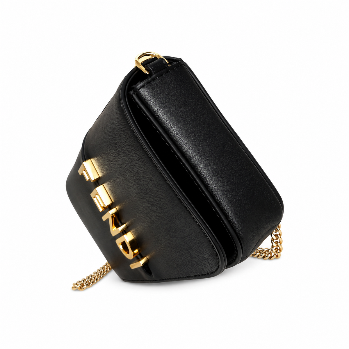 Fendi FF Small Shoulder Bag – Jacquard Canvas & Leather Trim, Flap Closure, 22cm